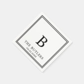 白黒カスタムウェディングカクテルナプキン スタンダードカクテルナプキン (角)