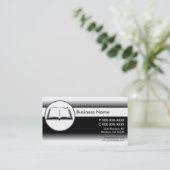 白黒カスタムオープンブック名刺 名刺 (スタンド正面)