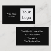 白黒カスタムカラー文字写真あなたのロクールゴ 名刺 (正面/裏面)