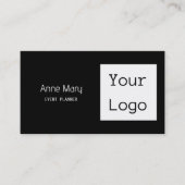 白黒カスタムカラー文字写真あなたのロクールゴ 名刺 (正面)