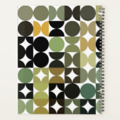 白黒カスタムグリーンレトロブラウン芸術パターン プランナー手帳 (裏面)