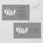 白黒カスタムグレーシェフ名刺 名刺 (正面/裏面)