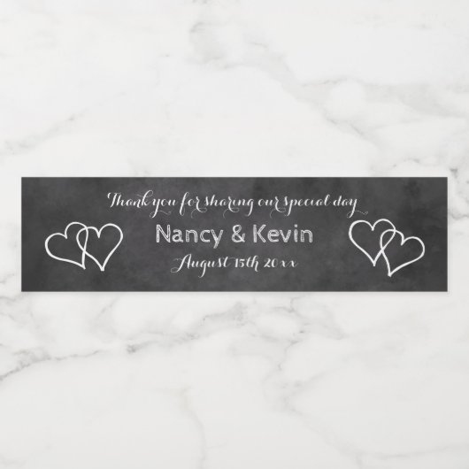 白黒カスタムシャルボードウェディングパーティーの好意 ペットボトルラベル (シングルラベル)