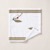 白黒カスタムタンフライ釣りフライ沿岸 バスタオルセット (ウォッシュタオル)