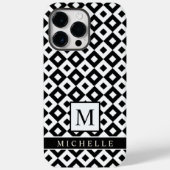 白黒カスタムダイヤモンドドット幾何学模様 Case-Mate iPhoneケース (裏面)