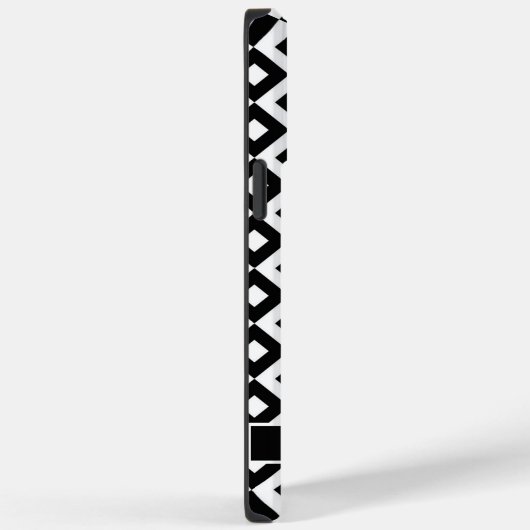 白黒カスタムダイヤモンドドット幾何学模様 Case-Mate iPhoneケース (裏面 / 右)