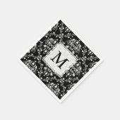 白黒カスタムダマスク スタンダードカクテルナプキン (角)
