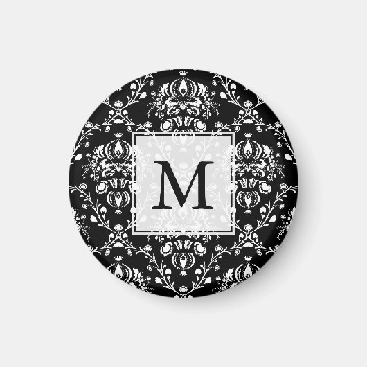 白黒カスタムダマスク マグネット (正面)