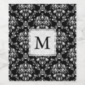 白黒カスタムダマスク ワインラベル (シングルラベル)