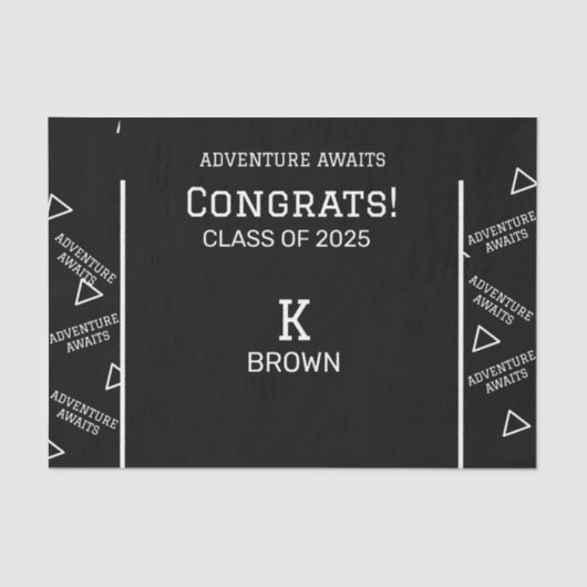 白黒カスタムティッシュペーパー 薄葉紙 (正面)