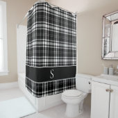白黒カスタムバッファローチェックタータンチェックモノグラム シャワーカーテン (インサイチュ)