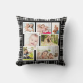 白黒カスタムバッファローチェックタータンチェック7写真 クッション (正面)