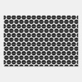 白黒カスタムビジネスロゴ繰り返し ラッピングペーパーシート (正面2)