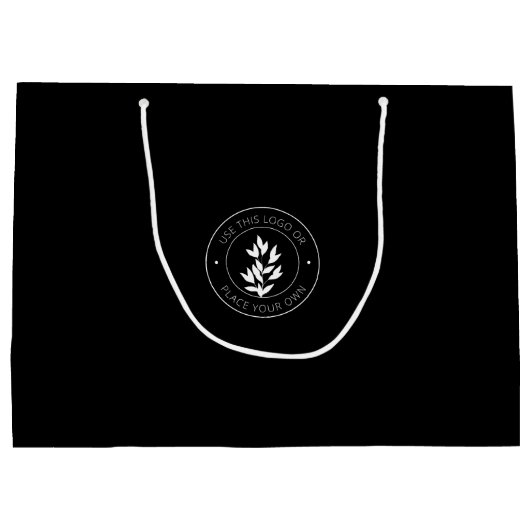 白黒カスタムビジネス ラージペーパーバッグ (裏面)