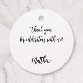 白黒カスタムフォトマン男の誕生日 フェイバータグ (裏面)