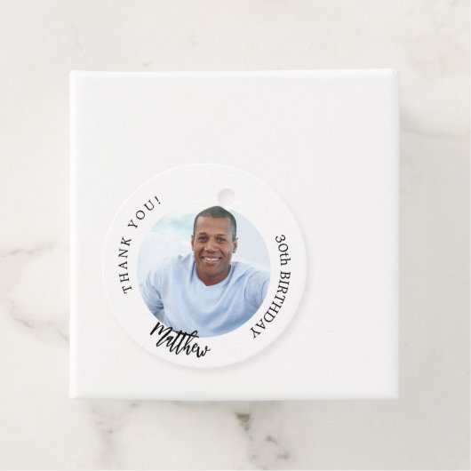 白黒カスタムフォトマン男の誕生日 フェイバータグ (インサイチュ)