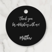 白黒カスタムフォトマン男の誕生日 フェイバータグ (裏面)