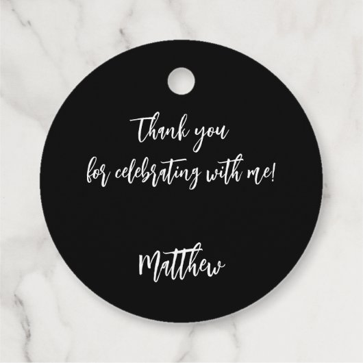 白黒カスタムフォトマン男の誕生日 フェイバータグ (裏面)