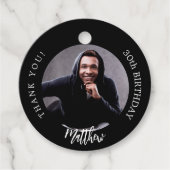 白黒カスタムフォトマン男の誕生日 フェイバータグ (正面)