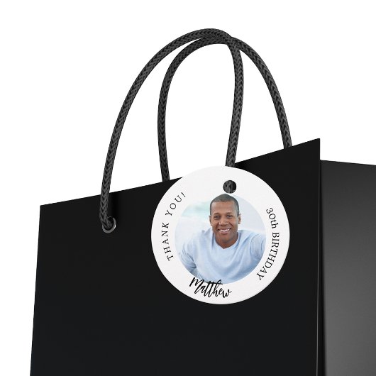 白黒カスタムフォトマン男の誕生日 フェイバータグ