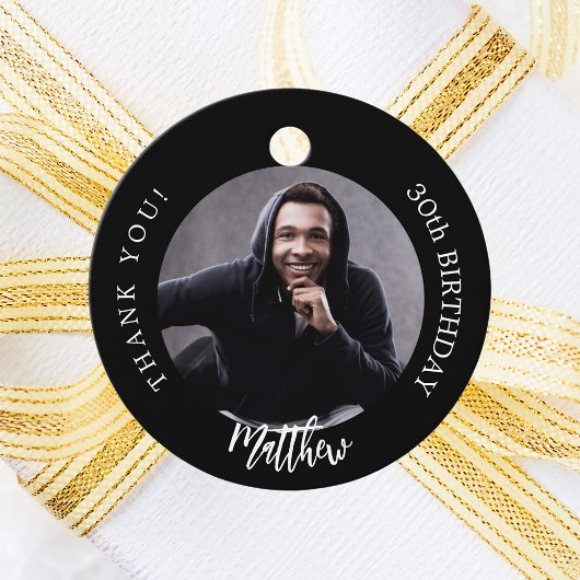 白黒カスタムフォトマン男の誕生日 フェイバータグ