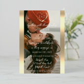 白黒カスタムフォトモノグラムイベントハート 箔招待状 (立ち正面)