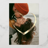 白黒カスタムフォトモノグラムイベントハート 箔招待状 (裏面)