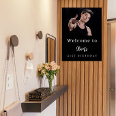 白黒カスタムフォト誕生日パーティーへようこそ ポスター