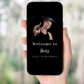 白黒カスタムフォト誕生日パーティーへようこそ ポスター