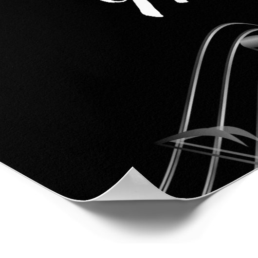 白黒カスタムフォト音楽の誕生日へようこそ ポスター (角)