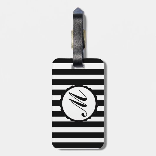 白黒カスタムモストライプのノグラムラゲージタグ ラゲッジタグ (裏面縦)