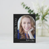 白黒カスタムモダンフォトアーチ卒業 サンキューカード (スタンド正面)