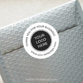 白黒カスタムロゴサンキュー ラウンドシール