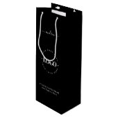 白黒カスタムロゴビジネスのプロモーション ワインギフトバッグ (正面アングル)