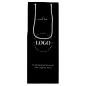 白黒カスタムロゴビジネスのプロモーション ワインギフトバッグ (正面)