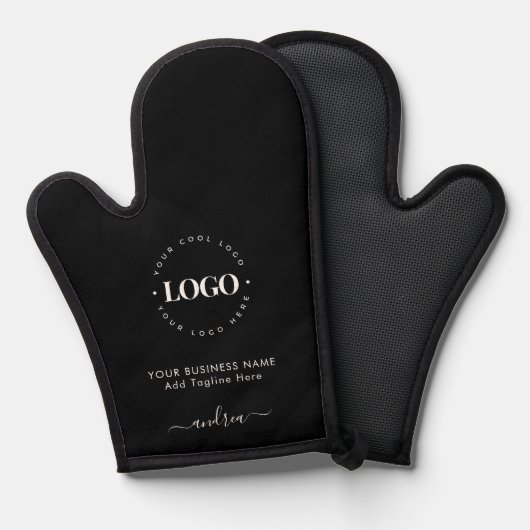 白黒カスタムロゴビジネスプロフェッショナル 鍋つかみ (正面/裏面)