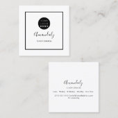 白黒カスタムロゴ枠入りメイクアップアーティスト スクエア名刺 (正面/裏面)