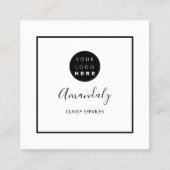 白黒カスタムロゴ枠入りメイクアップアーティスト スクエア名刺 (正面)