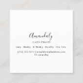 白黒カスタムロゴ枠入りメイクアップアーティスト スクエア名刺 (裏面)