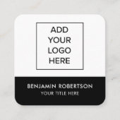 白黒カスタムロゴQRコードモダンシンプル コーリングカード (正面)