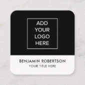 白黒カスタムロゴQRコードモダンシンプル コーリングカード (正面)