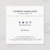 白黒カスタムロゴQRコーミニマルド スクエア名刺 (裏面)