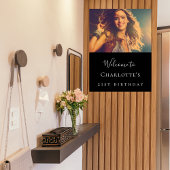 白黒カスタム写真の誕生日へようこそ ポスター