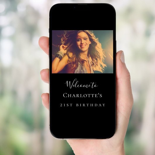 白黒カスタム写真の誕生日へようこそ ポスター