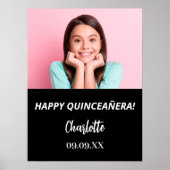 白黒カスタム写真キンセアニェラパーティー歓迎 ポスター (正面)