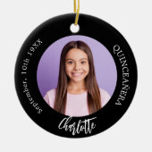 白黒カスタム写真キンセアニェラ セラミックオーナメント (正面)