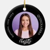 白黒カスタム写真キンセアニェラ セラミックオーナメント (裏面)