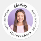 白黒カスタム写真キンセアニェラ ラウンドシール (正面)