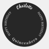 白黒カスタム写真キンセアニェラ ラウンドシール (正面)