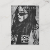 白黒カスタム写真テンプレート 名刺 (正面)